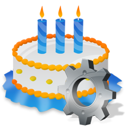 Birthday, Cake, Gear Icon