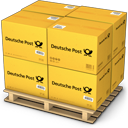Boxes, Deutche, Post, Shipping Icon