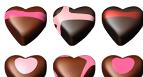 Valentine Gift Chocolate Hearts Icons