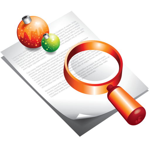 Christmas, Document, Find, Search Icon