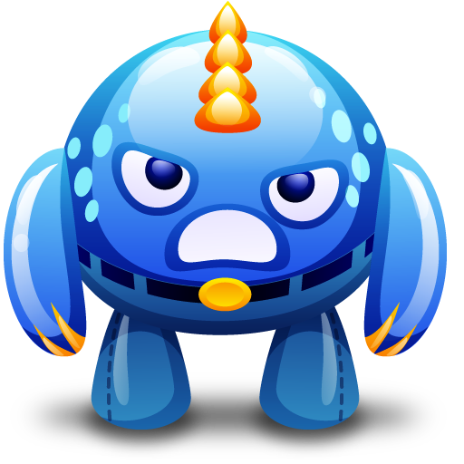 Angry, Blue, Monster Icon