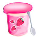 Food, Strawberries, Yoghurt Icon