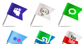 Flag Social Media Icons Set Icons