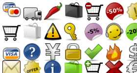 Glossy E Commerce Icons Pack Icons