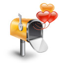 Box, Hearts, Mail Icon