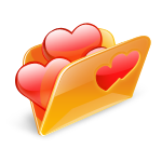 Folder, Hearts, Love Icon