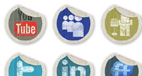 Grunge Peeling Stickers Icons
