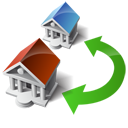 Houses, Swap, Transfer, Wire Icon