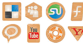 Social Icons Made Of Wood Icons