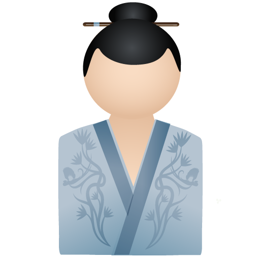 Blue, Kimono, Women Icon