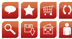 Glossy Red Web Icons