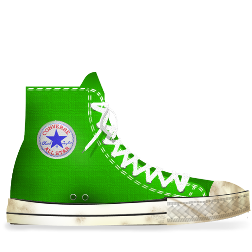 Converse, Dirty, Green Icon