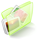 Dossier, Green, Pictures Icon