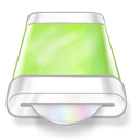 Disk, Drive, Green Icon
