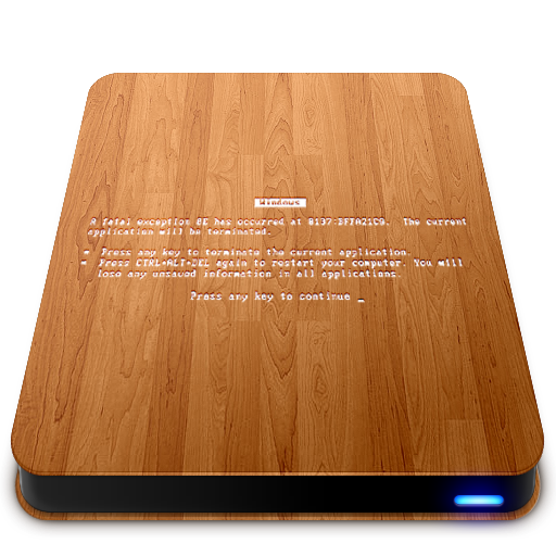 Bsod, Drives, Slick, Wooden Icon