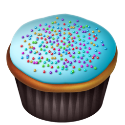Blue, Cupcakes Icon