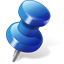Blue, Drawingpin Icon