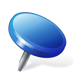 Blue, Drawingpin Icon