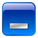 Blue, Box, Minimize Icon