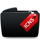 Black, Folder, Icns Icon