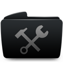 Black, Folder, Utilities Icon