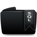 Black, Folder, Sql Icon