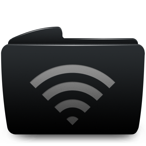 Black, Folder, Wifi Icon