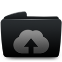 Black, Folder, Upload, Web Icon