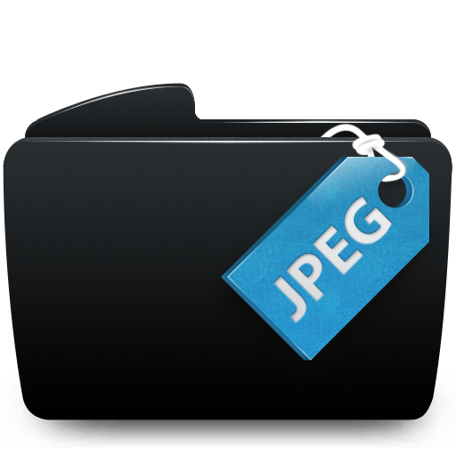 Black, Folder, Jpeg Icon