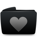 Black, Folder, Heart Icon