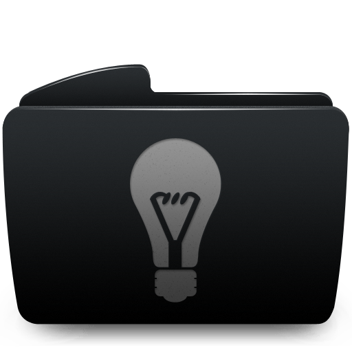 Black, Folder, Idea Icon