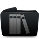 Black, Folder, Library Icon