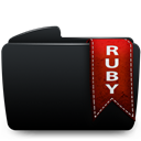 Black, Folder, Ruby Icon