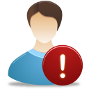 Male, User, Warning Icon