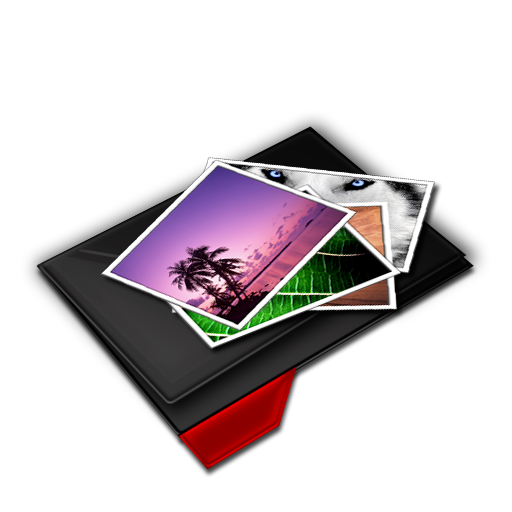 My, Pictures, Pile, Red Icon