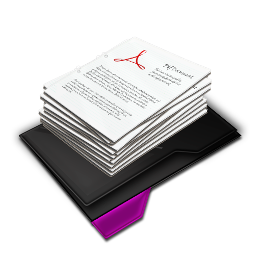 Documents, My, Pile, Purple Icon
