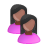 Black, Female, Users Icon