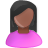 Black, Female, Pink, User Icon