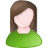 Female, Green, User, White Icon