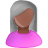 Black, Female, Grey, Pink, User Icon