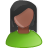 Black, Female, Green, User Icon