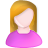 Female, Ginger, Pink, User, White Icon