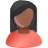 Black, Female, Red, User Icon