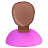 Bald, Black, Female, Pink, User Icon