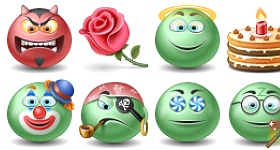 Green Emoticons