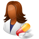 Dark, Female, Pharmacist Icon