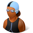 Dark, Female, Swimmer Icon