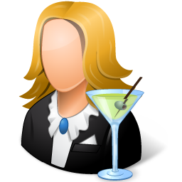 Bartender, Female, Light Icon