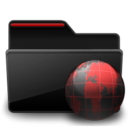 Black, Folder, Red, Web Icon