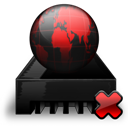 Black, Drive, Network, Off, Red Icon